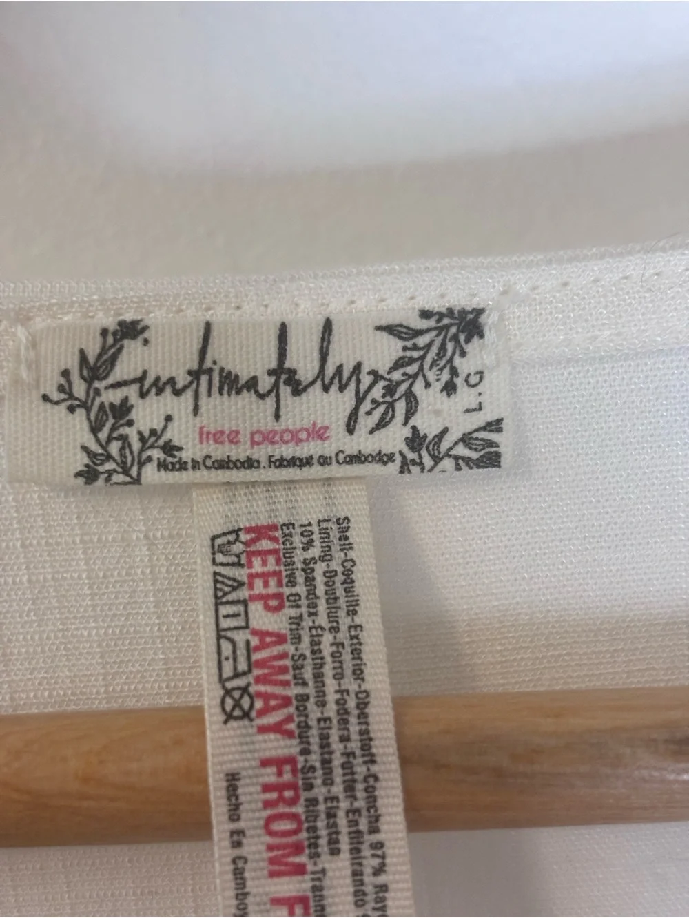 NWOT Free People Zoe Ivory Notch-Neck Long Sleeve Bodysuit